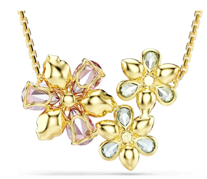 Swarovski Jewellery Idyllia Mixed Cuts Flower Multicoloured Gold Necklace