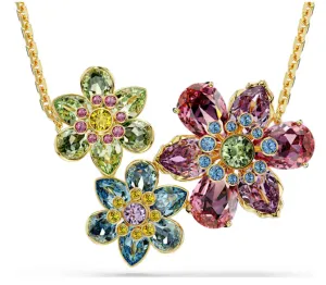 Swarovski Jewellery Idyllia Mixed Cuts Flower Multicoloured Gold Necklace