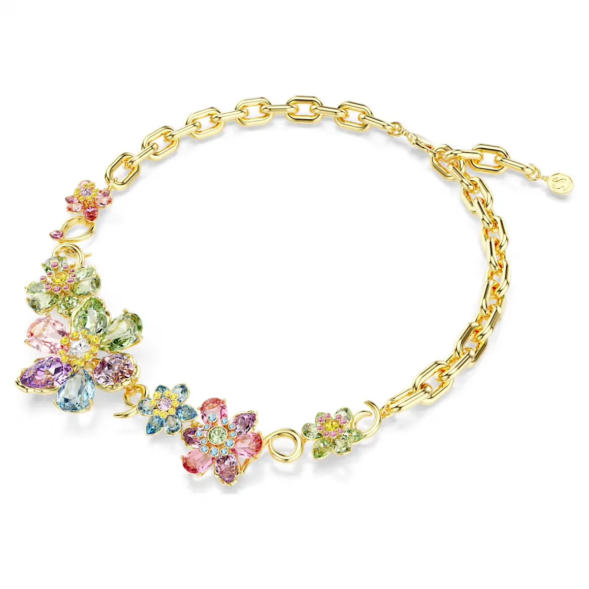 Swarovski Jewellery Idyllia Multicoloured Flower Mixed Cuts Gold Necklace
