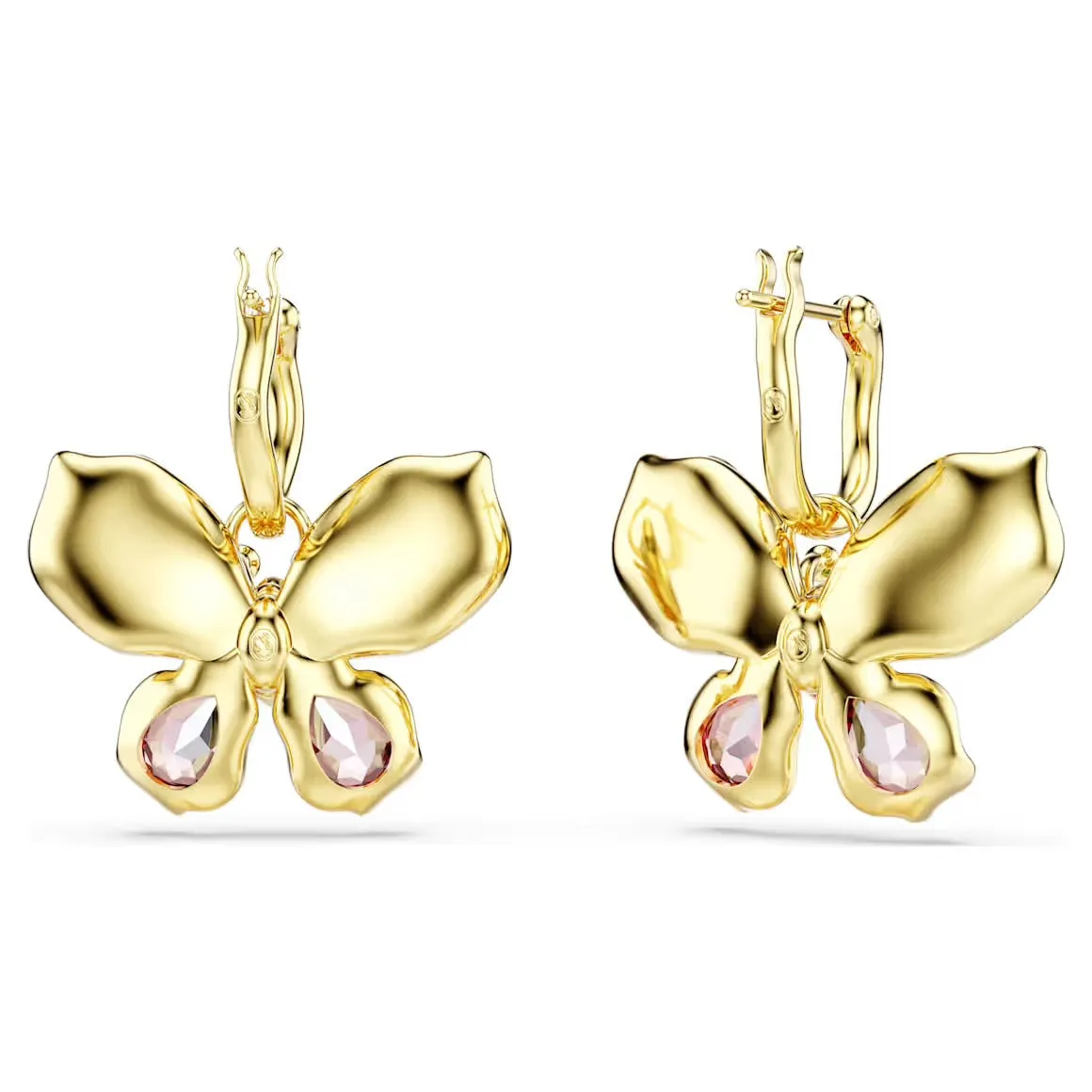 Swarovski Jewellery Idyllia Multicoloured Mixed Cuts Pave Butterfly Gold Drop Earrings