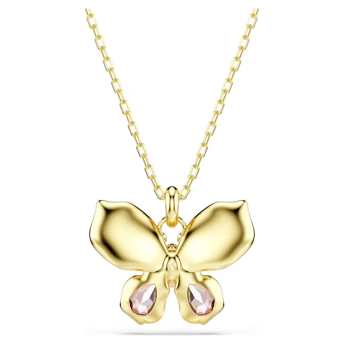 Swarovski Jewellery Idyllia Multicoloured Mixed Cuts Pave Butterfly Gold Necklace