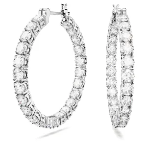 Swarovski Jewellery Matrix hoop earrings (White)