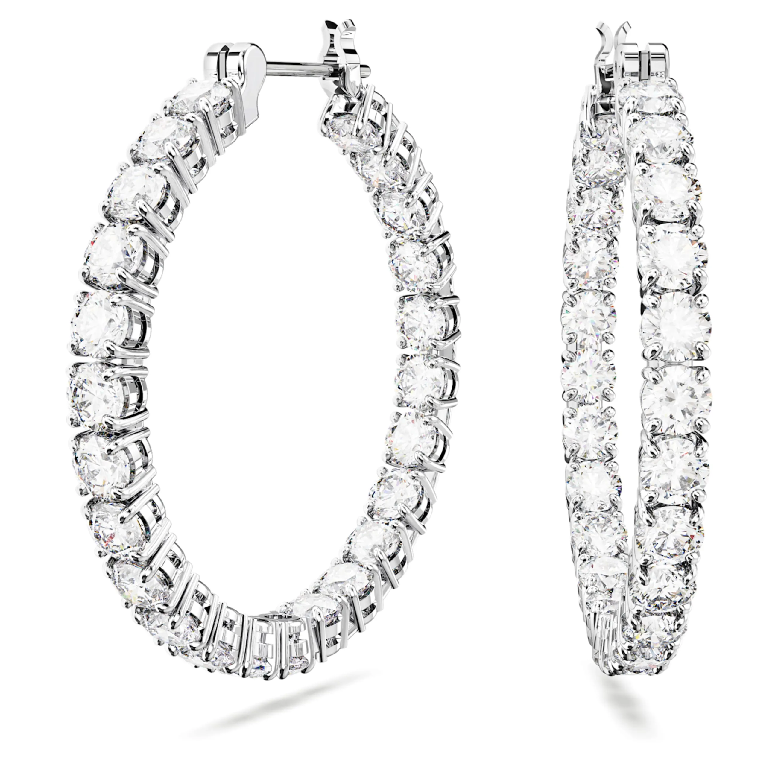 Swarovski Jewellery Matrix hoop earrings (White)