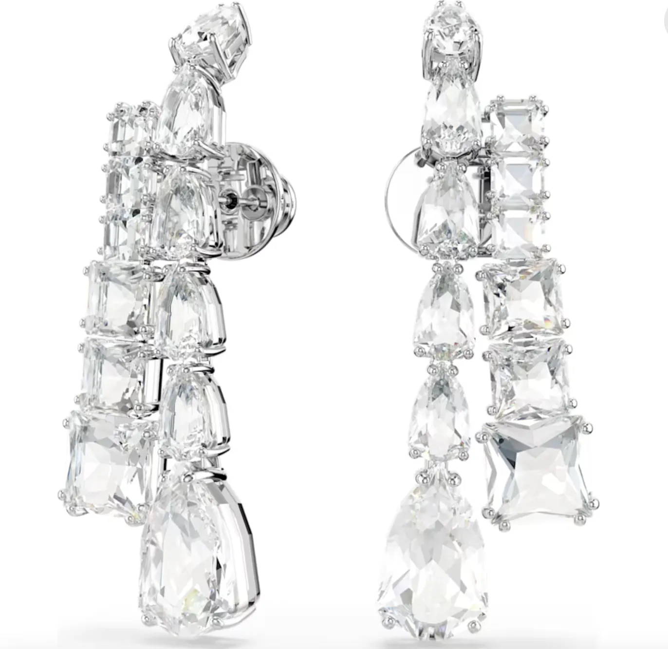 Swarovski Jewellery Matrix Mixed Cuts, White Drop Earring