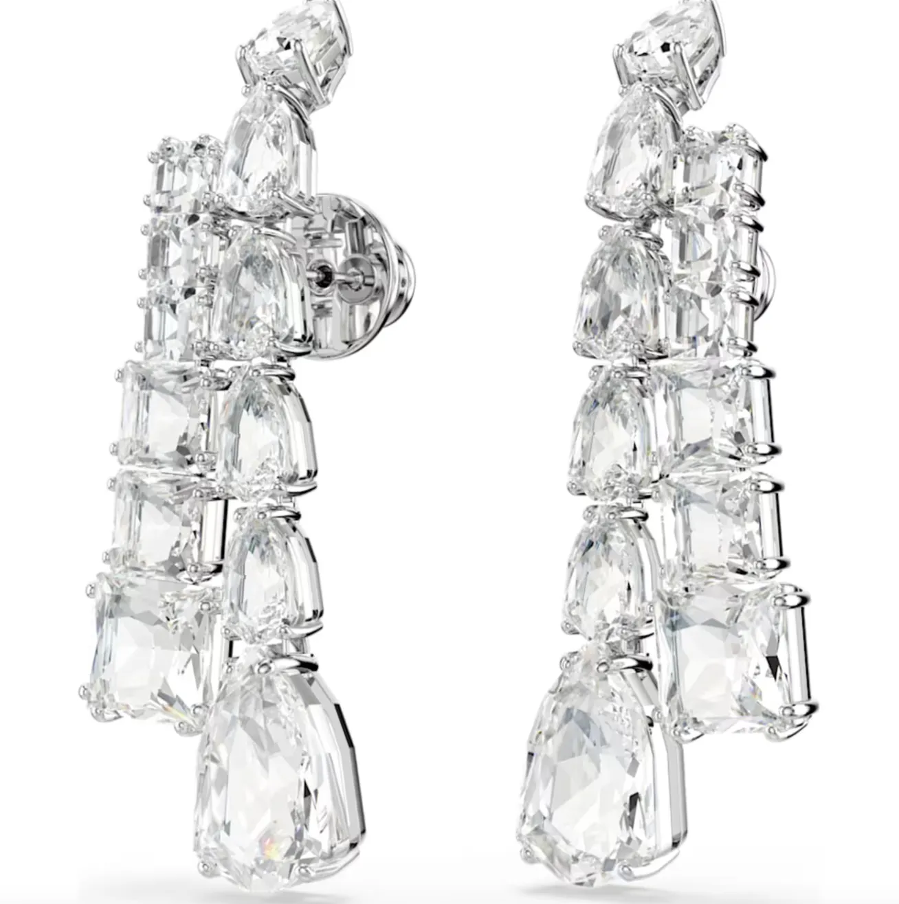 Swarovski Jewellery Matrix Mixed Cuts, White Drop Earring