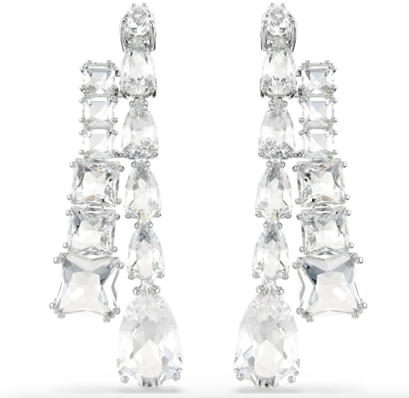 Swarovski Jewellery Matrix Mixed Cuts, White Drop Earring