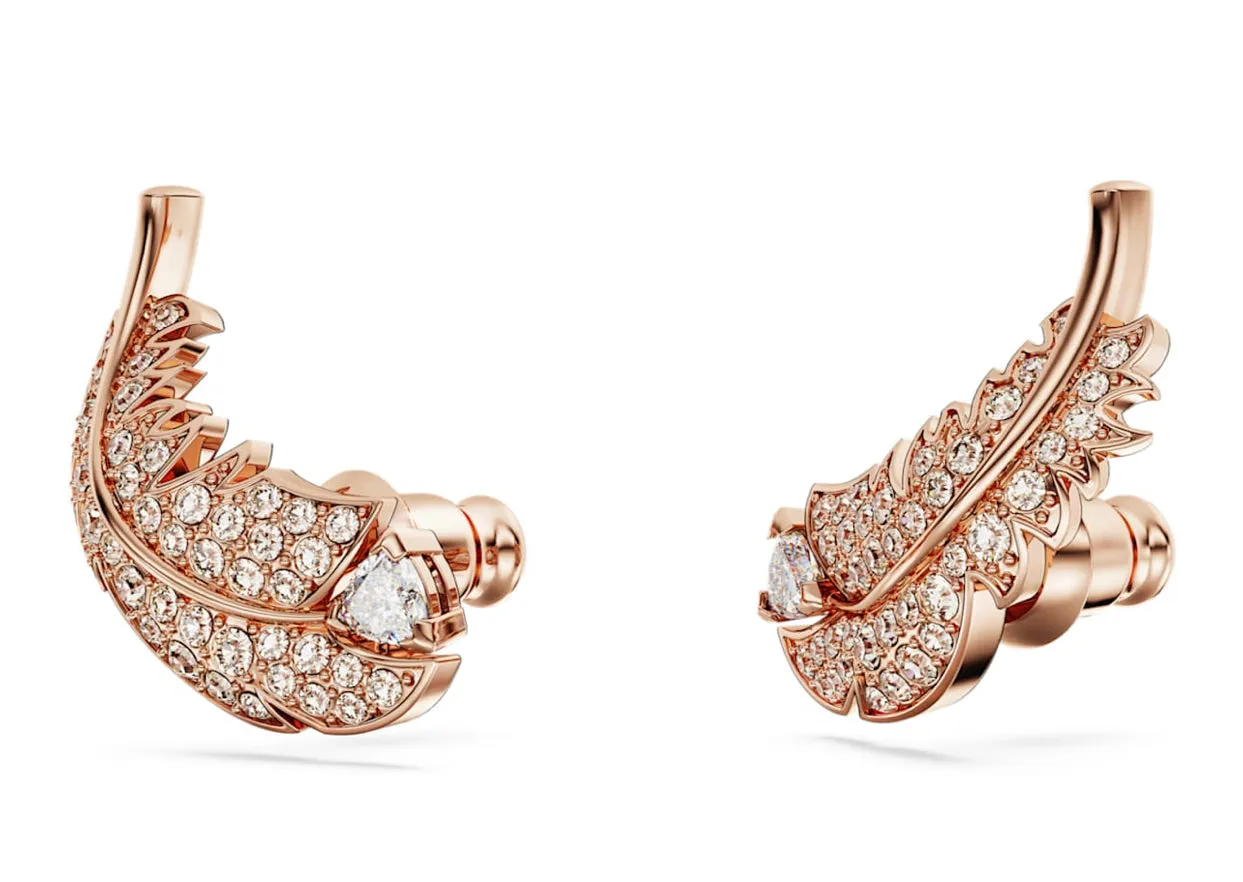 Swarovski Jewellery Nice Feather Rosegold Earring