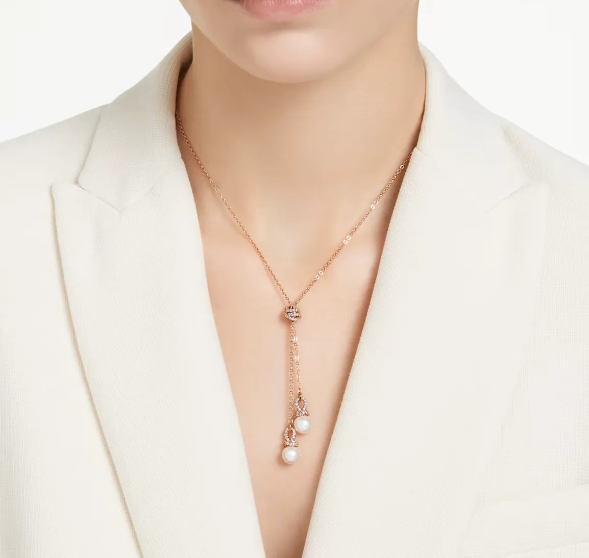 Swarovski Jewellery Originally White, Rosegold Y Pendant