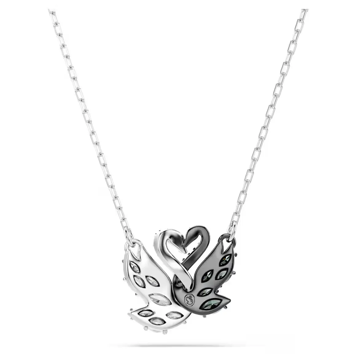 Swarovski Jewellery Swan Pearl, Swan, Black Silver Necklace