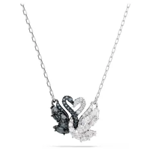 Swarovski Jewellery Swan Pearl, Swan, Black Silver Necklace