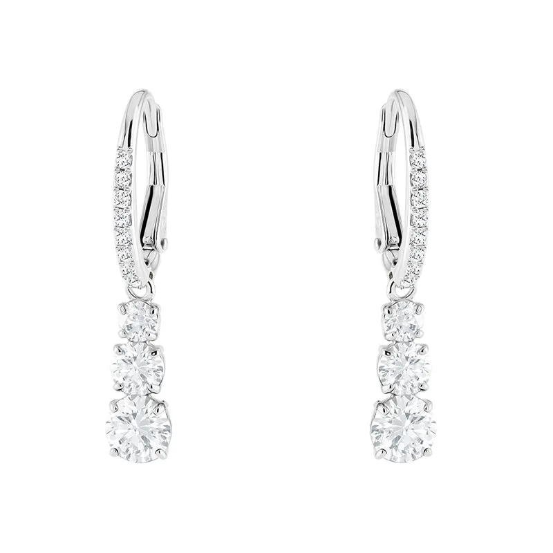 Swarovski Jewellery Swarovski Attract Trilogy White Crystal Drop Earrings