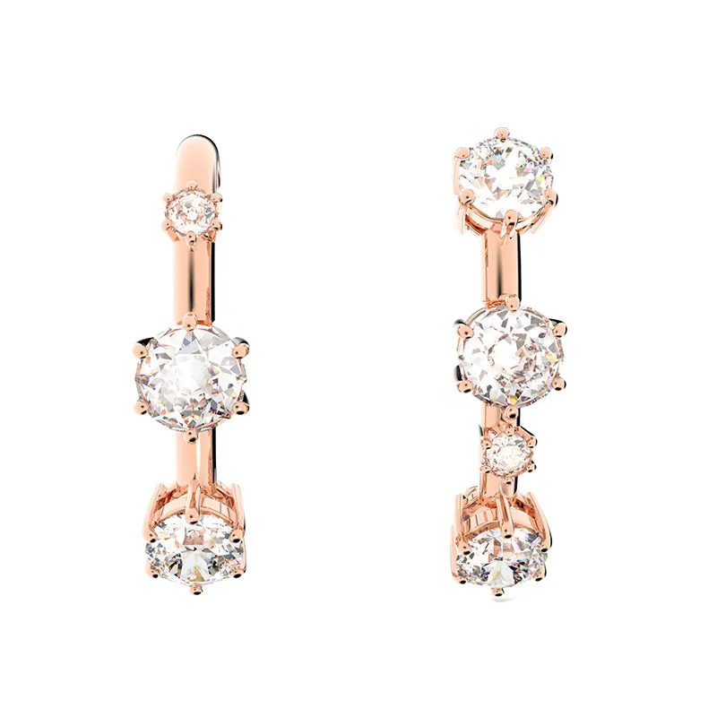 Swarovski Jewellery Swarovski Constella Rose Gold Tone Plated White Crystal Ear Cuff Earrings