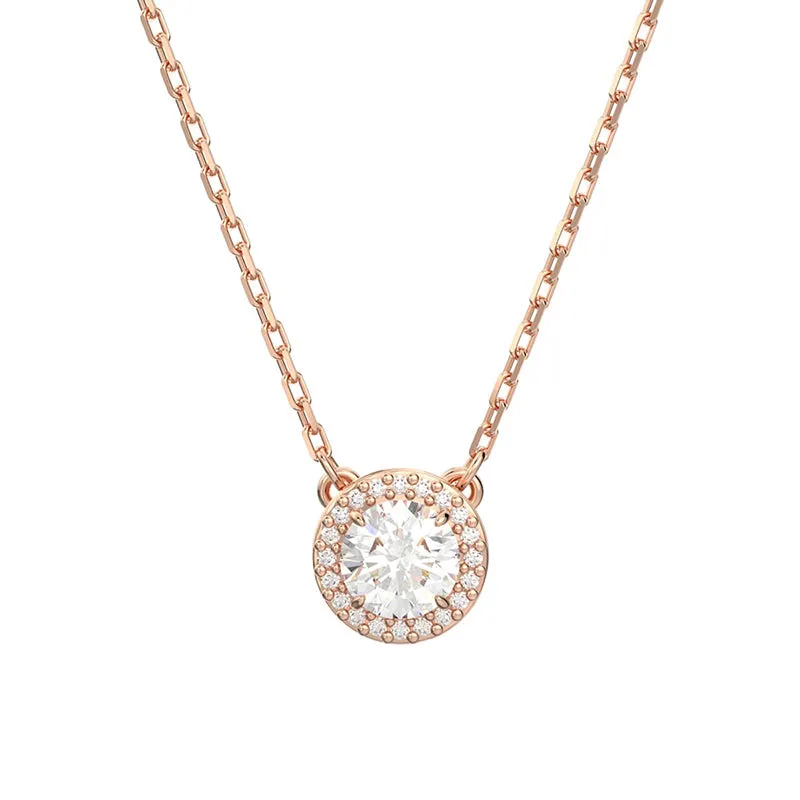 Swarovski Jewellery Swarovski Constella Rose Gold Tone Plated White Crystal Pave Pendant