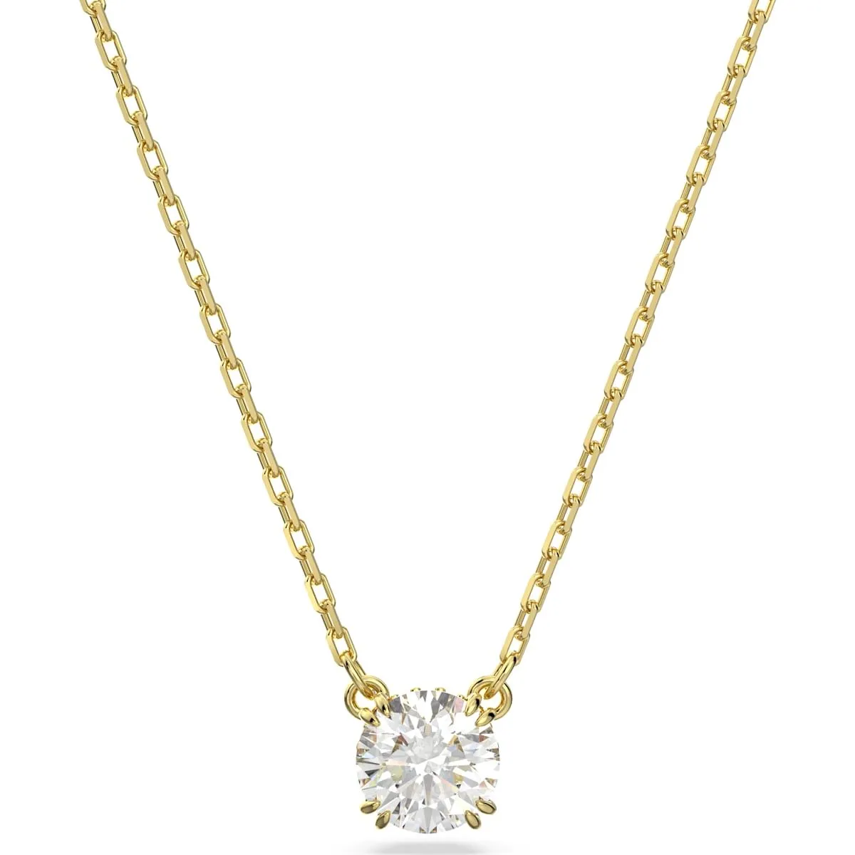 Swarovski Jewellery Swarovski Constella Yellow Gold Tone Plated White Crystal Round Cut Pendant