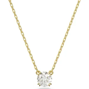 Swarovski Jewellery Swarovski Constella Yellow Gold Tone Plated White Crystal Round Cut Pendant