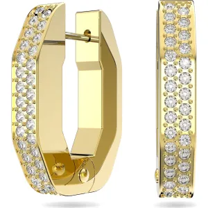 Swarovski Jewellery Swarovski Dextera Yellow Gold Tone Plated White Crystal Octagon Hoop Earrings