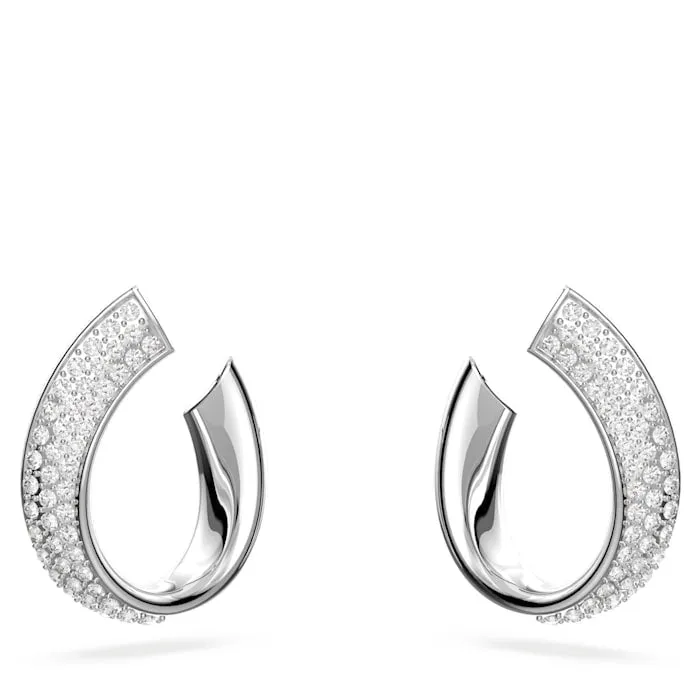 Swarovski Jewellery Swarovski Exist Rhodium Plated White Crystal Small Hoop Earrings