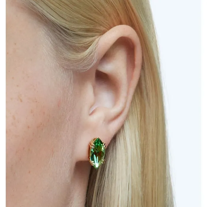 Swarovski Jewellery Swarovski Gema Gold Tone Plated Green Kite Cut Crystal Stud Earrings