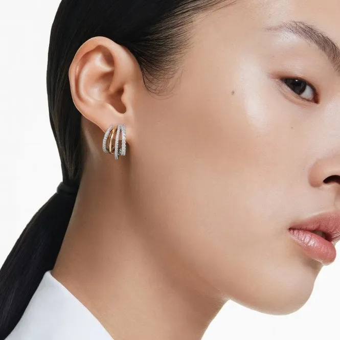 Swarovski Jewellery Swarovski Hyperbola Mixed Metal Hoop Earrings