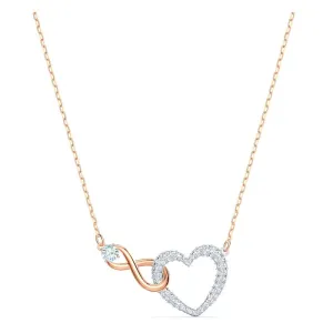 Swarovski Jewellery Swarovski Infinity Crystal Heart White Rose Gold Plated Necklace