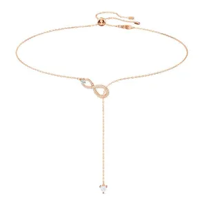 Swarovski Jewellery Swarovski Infinity Y White Rose Gold Plated Necklace
