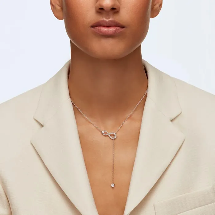 Swarovski Jewellery Swarovski Infinity Y White Rose Gold Plated Necklace