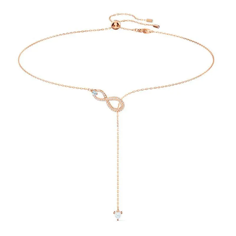 Swarovski Jewellery Swarovski Infinity Y White Rose Gold Plated Necklace