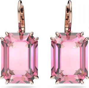 Swarovski Jewellery Swarovski Millenia Rose Gold Tone Plated Octagon Cut Pink Crystal Earrings