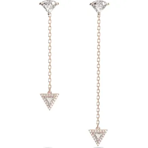 Swarovski Jewellery Swarovski Ortyx Rhodium Plated White Crystal Asymmetric Drop Earrings