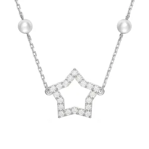Swarovski Jewellery Swarovski Stella Rhodium Plated White Crystal Pearls Star Necklace