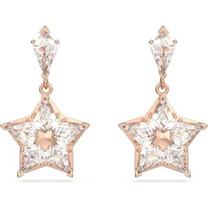 Swarovski Jewellery Swarovski Stella Rose Gold Tone Plated White Crystal Star Drop Earrings