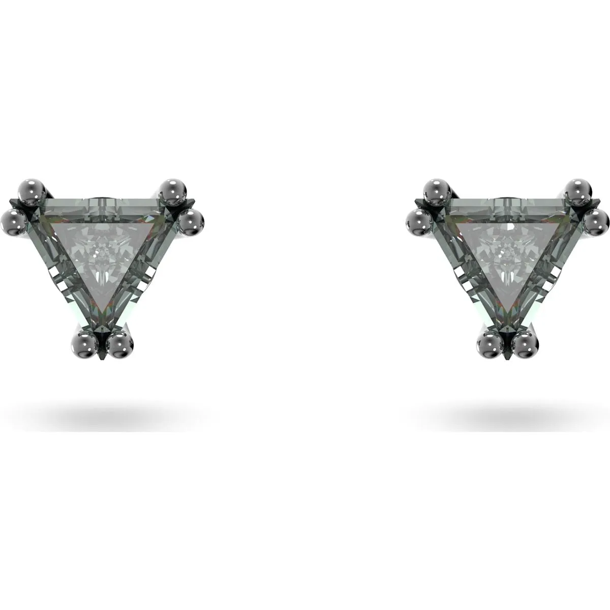 Swarovski Jewellery Swarovski Stilla Ruthenium Plated Black Crystal Triangle Stud Earrings