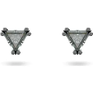 Swarovski Jewellery Swarovski Stilla Ruthenium Plated Black Crystal Triangle Stud Earrings