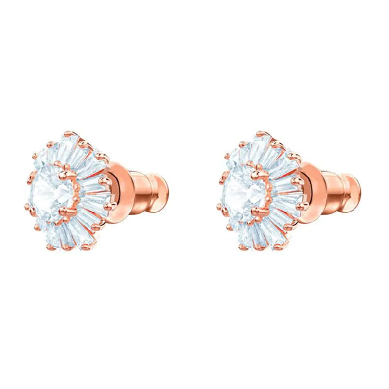 Swarovski Jewellery Swarovski Sunshine White Stone Rose Gold Plated Earrings