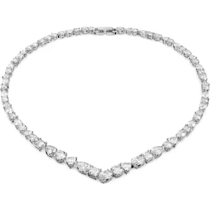 Swarovski Jewellery Swarovski Tennis Rhodium Plated White Crystal Mixed Cuts Deluxe V Necklace