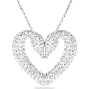 Swarovski Jewellery Swarovski Una Rhodium Plated White Crystal Heart Pendant