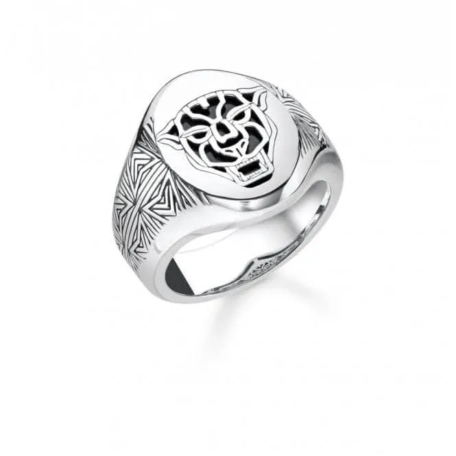 Thomas Sabo Black Cat Signet Ring TR2273-698-11 Thomas Sabo Rings