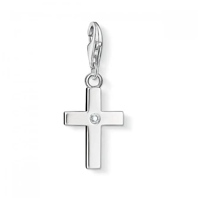 Thomas Sabo Charm Club Silver Cross with Stone Charm 0366-051-14 Thomas Sabo Collectable Charms