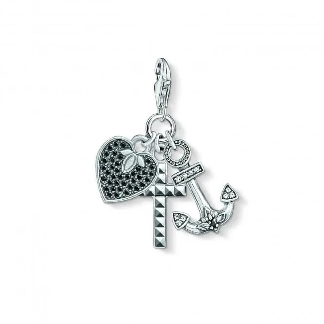 Thomas Sabo Charm Club Silver Faith, Love Hope Charm 1555-643-18 Thomas Sabo Collectable Charms