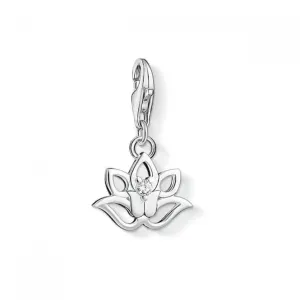 Thomas Sabo Charm Club Silver Zirconia Lotus Charm 1300-051-14 Thomas Sabo Collectable Charms
