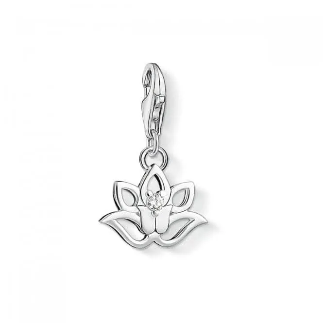 Thomas Sabo Charm Club Silver Zirconia Lotus Charm 1300-051-14 Thomas Sabo Collectable Charms