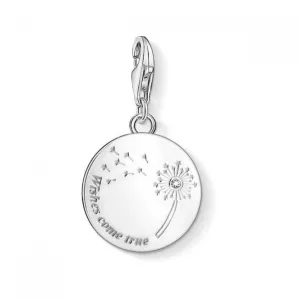 Thomas Sabo Dandelion Silver Zirconia Charm Pendant 1457-051-21 Thomas Sabo Collectable Charms