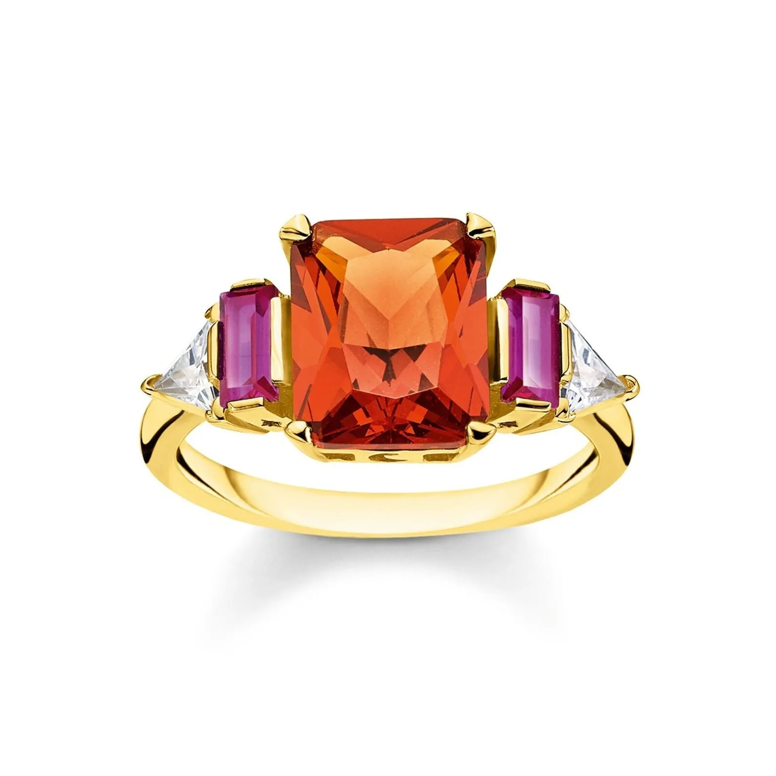 Thomas Sabo Jewellery Thomas Sabo 18ct Yellow Gold Plated Sterling Silver Colourful Stones Ring
