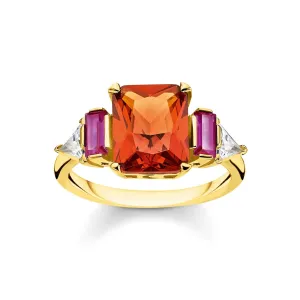 Thomas Sabo Jewellery Thomas Sabo 18ct Yellow Gold Plated Sterling Silver Colourful Stones Ring