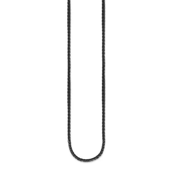 Thomas Sabo Jewellery Thomas Sabo Black Plaited Leather Necklace - CX0244BL-50