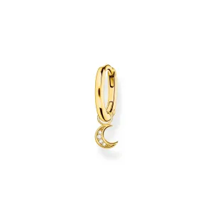Thomas Sabo Jewellery Thomas Sabo Charm Club Gold Plated Sterling Silver Moon Pendant Hoop Earring