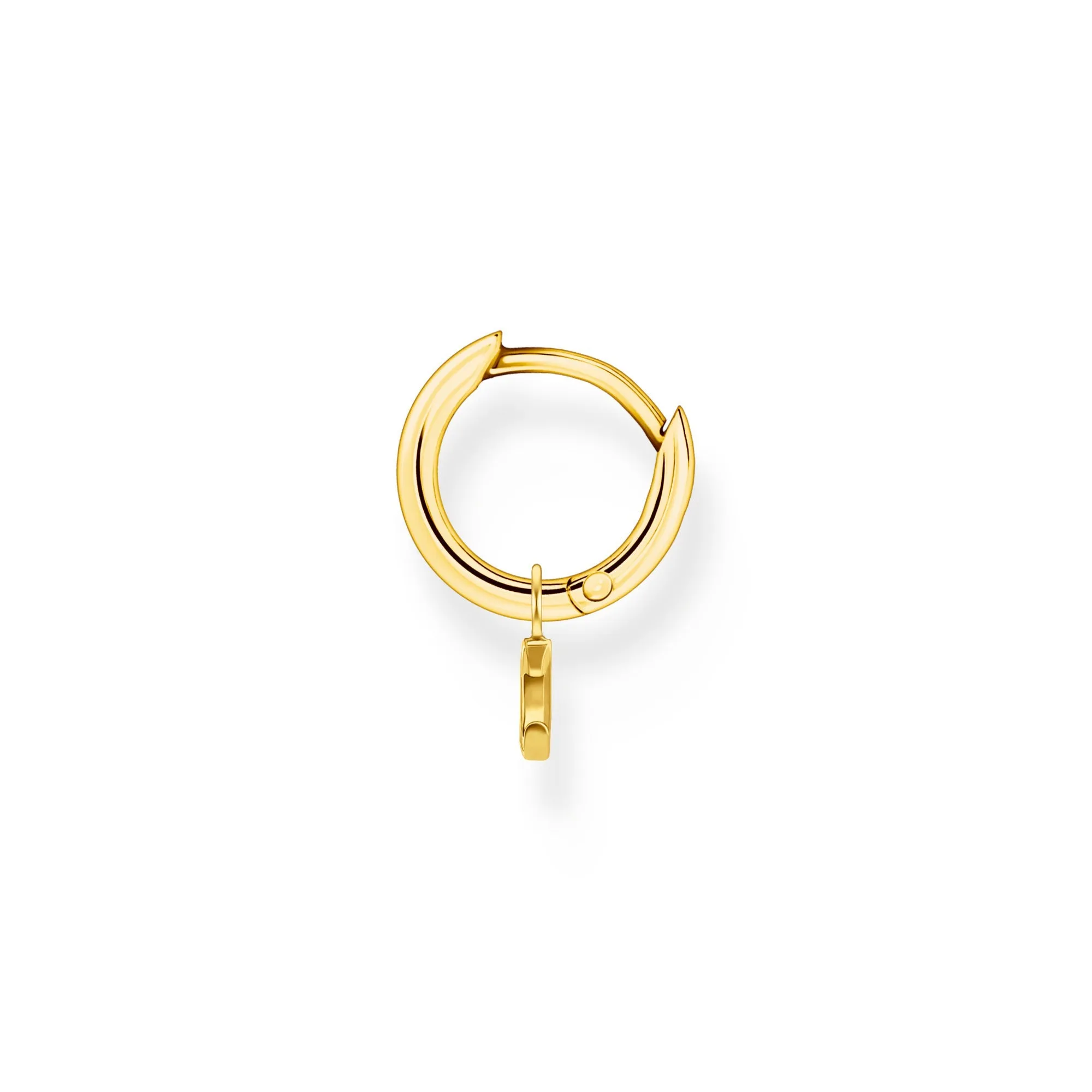 Thomas Sabo Jewellery Thomas Sabo Charm Club Gold Plated Sterling Silver Moon Pendant Hoop Earring