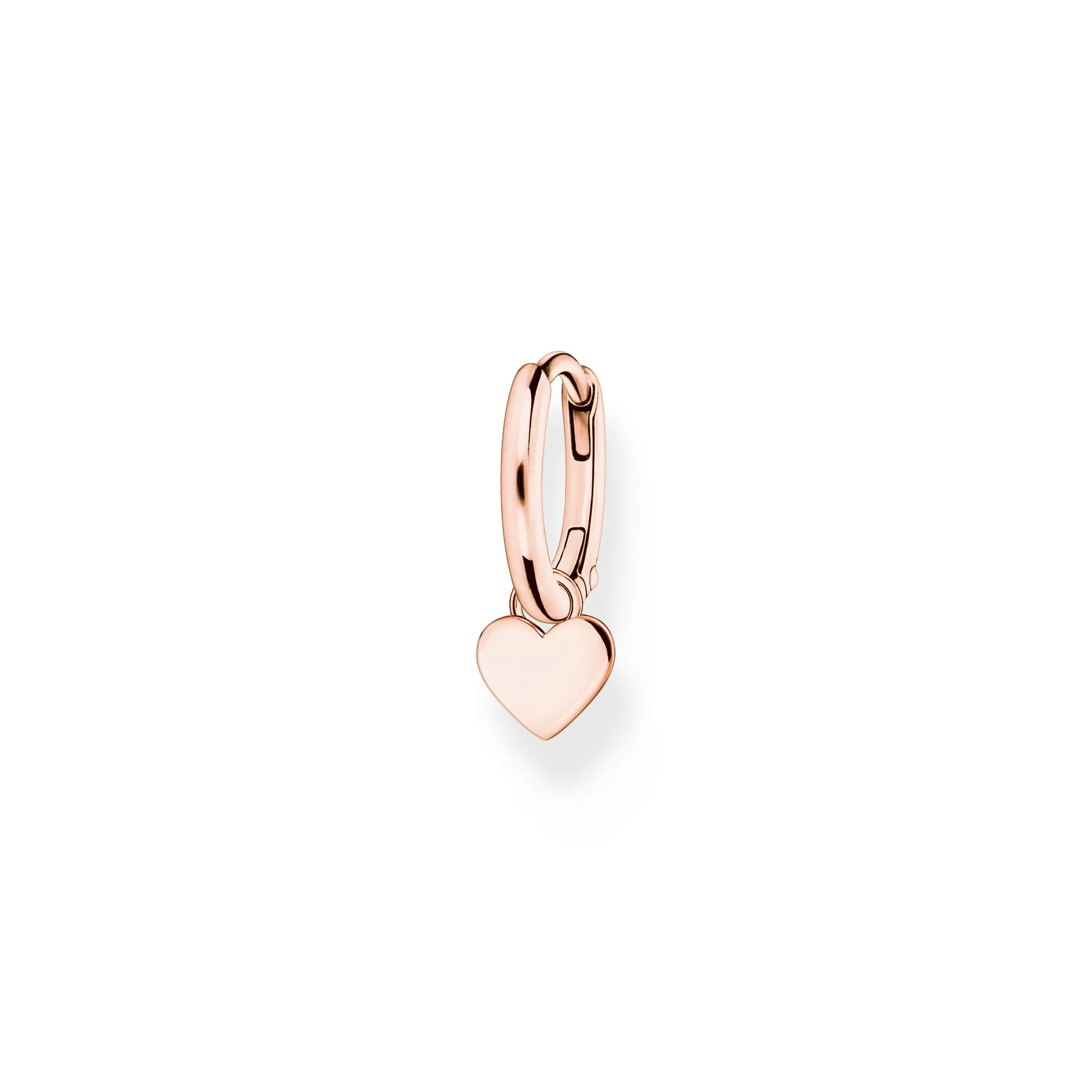 Thomas Sabo Jewellery Thomas Sabo Charm Club Rose Gold Plated Sterling Silver Heart Hoop Earring