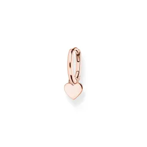 Thomas Sabo Jewellery Thomas Sabo Charm Club Rose Gold Plated Sterling Silver Heart Hoop Earring