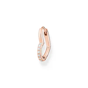 Thomas Sabo Jewellery Thomas Sabo Charm Club Rose Gold Plated Sterling Silver Heart Hoop Earring